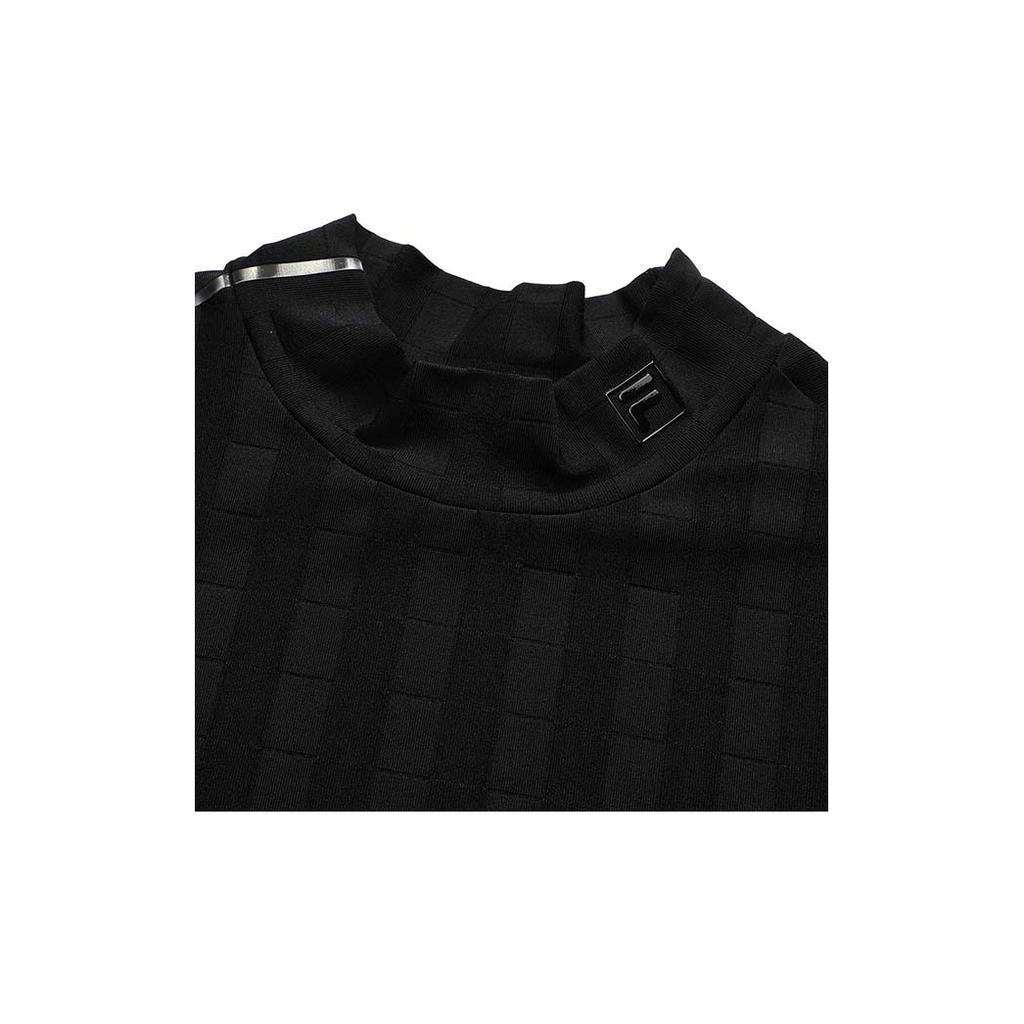 Fila Solid Color Casual Long Sleeve Knit Top Women Tops Black A11W215215F-BK