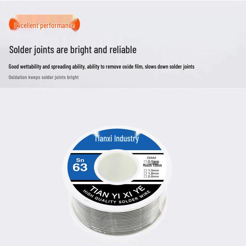 High-Purity No-Clean Rosin Core Solder Wire for Student and Household Repairs (0.8/1.0/2.0)