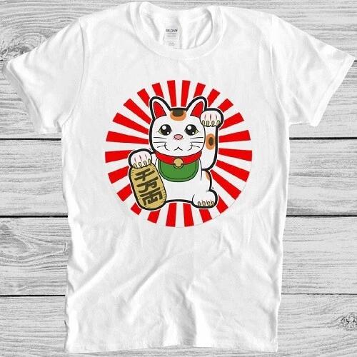 Maneki-Neko T Shirt Japanese Lucky Cat Chinese Cool Gift Tee M253 XXL