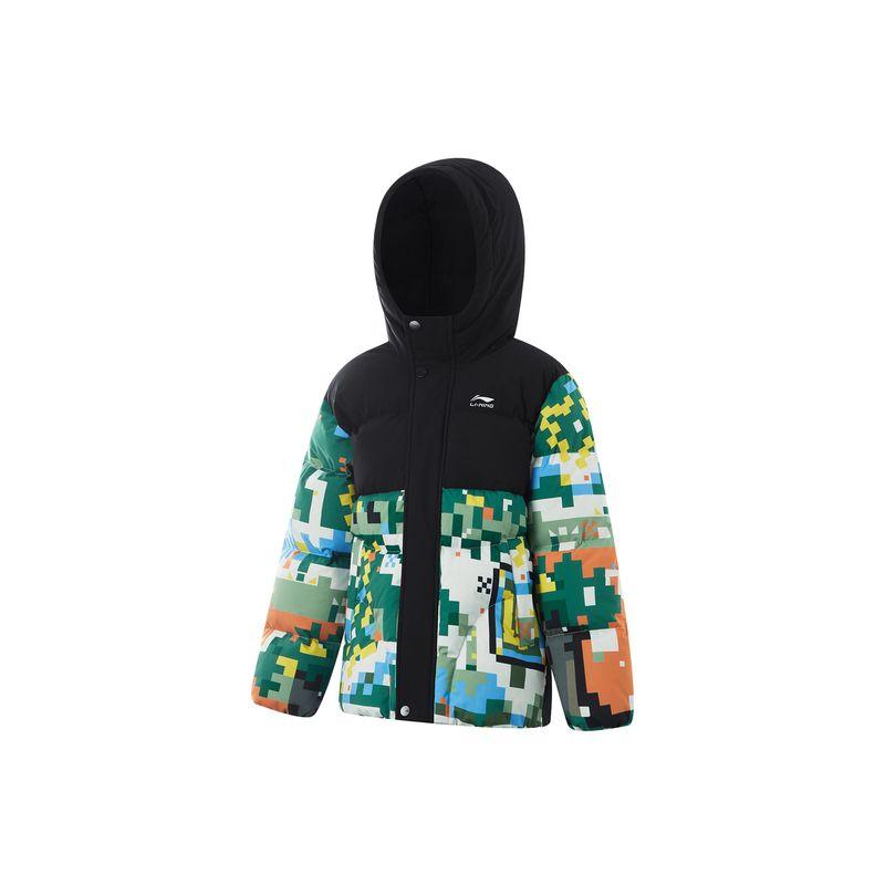 

Li Ning Children s down Jacket 2024 New Arrival Winter Liner Outwear Teenagers Boys Clothing Youth Teenagers Winter Clothing Black/Full print 110cm
