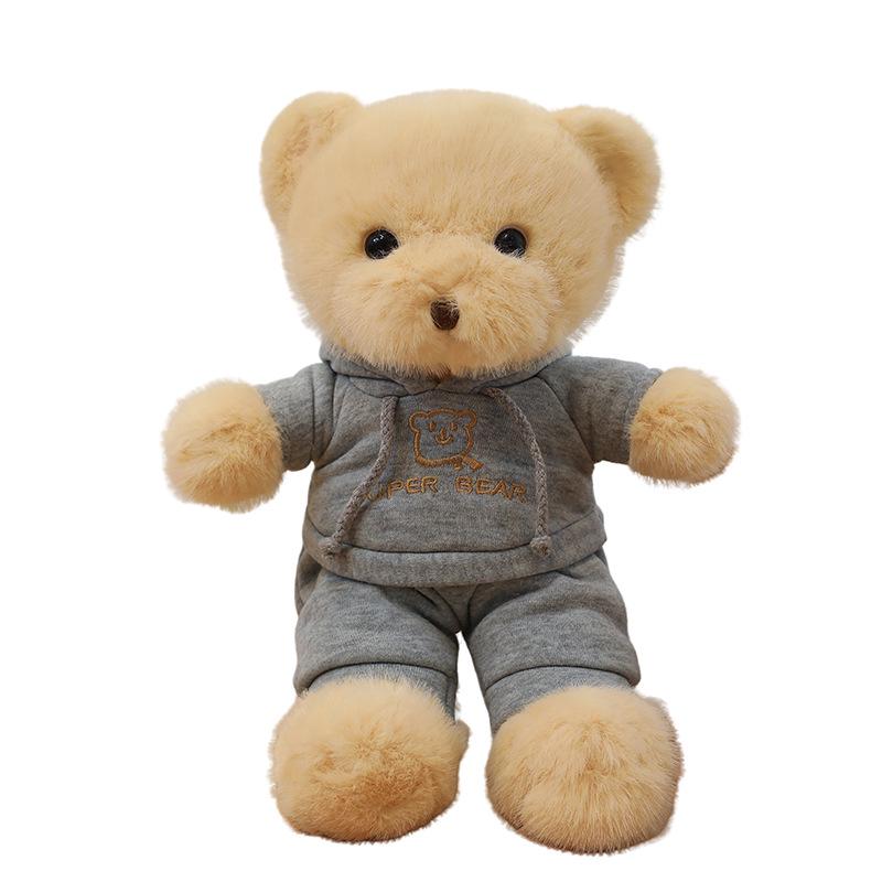 Plush Teddy Bear Doll in Hoodie - Sitting Version, High-Grade Wedding Toy