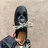 Leisure Sports Single Shoes Summer New Round Head Deep Mouth Color Matching Before Lacing Soft Sole Non-slip Flat Shoes