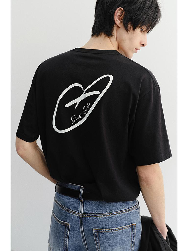 Deonseuteupomaen Heart D Logo T-Shirt_Unisex_Udts6B140_Black