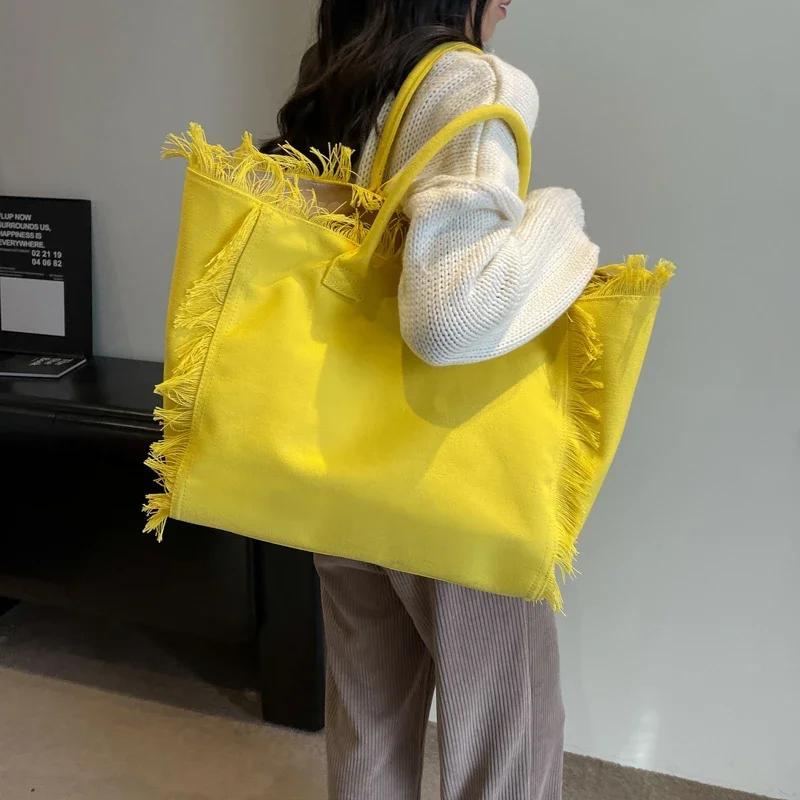 2026 Nuovo Sacchetto Delle Dne Moda Semplice Borsa A Spalla Di Alta Qualità Grande Capacità Tote Bag Tela Lettera HOT SA LE