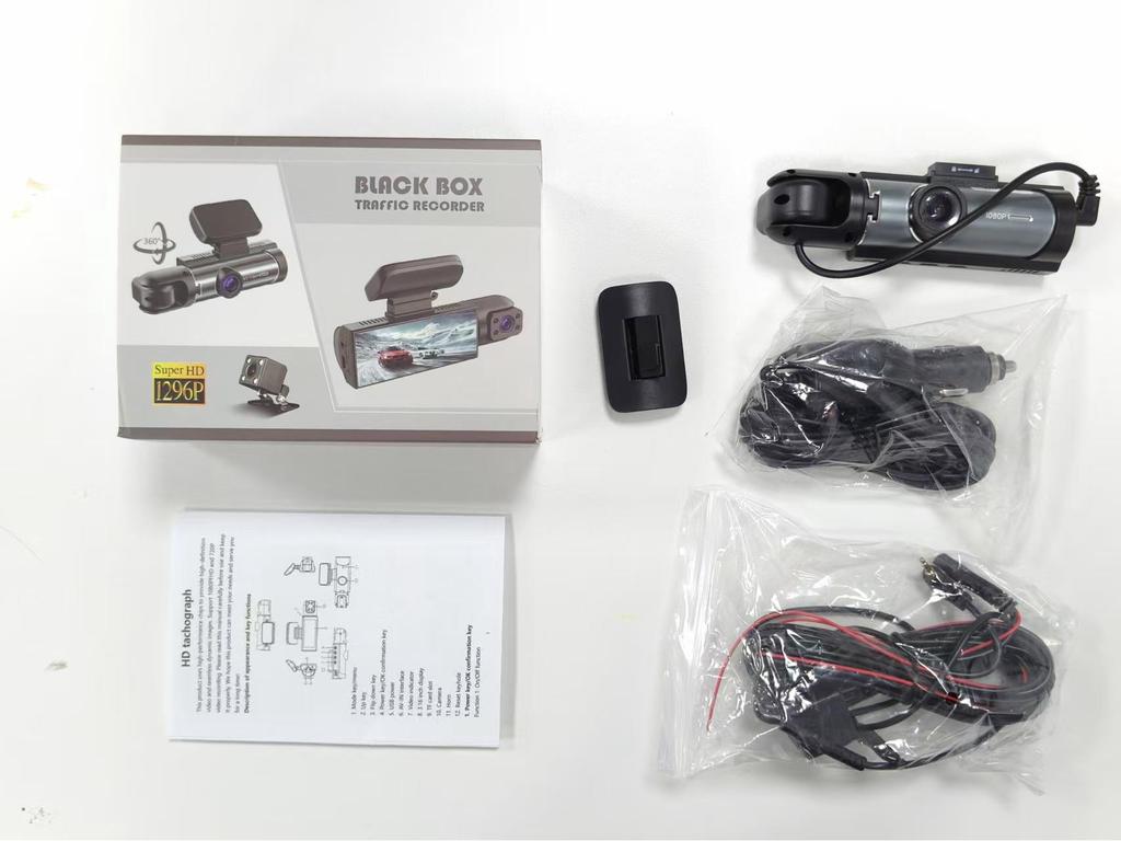 1080p HD Dash Cam with Night Vision & WiFi - 3.16" Triple Lens Car Recorder