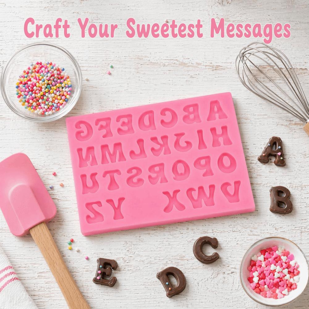 26 Letters Shape Silicone Mold Set Flexible Silicone Chocolate Candy Mold Party Decoration