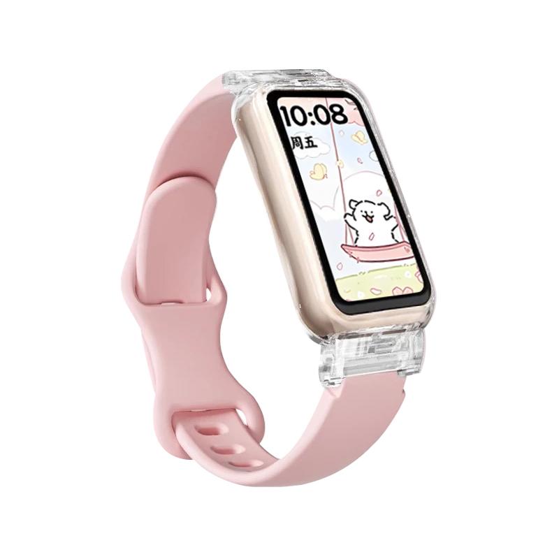 Transparente Hülle+Armband für Huawei Band 10/9/8 Zubehör Sport Silikonarmband pulseira correa für Huawei Band 10 9 NFC/8 NFC