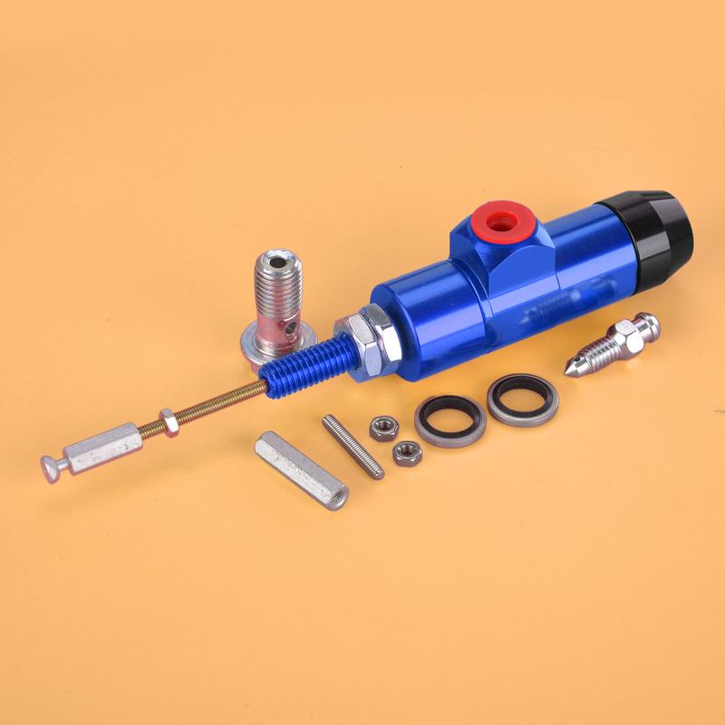 Blue Aluminum Alloy Motorcycle Hydraulic Clutch Master Cable Rod Brake Pump Cylinder Universal