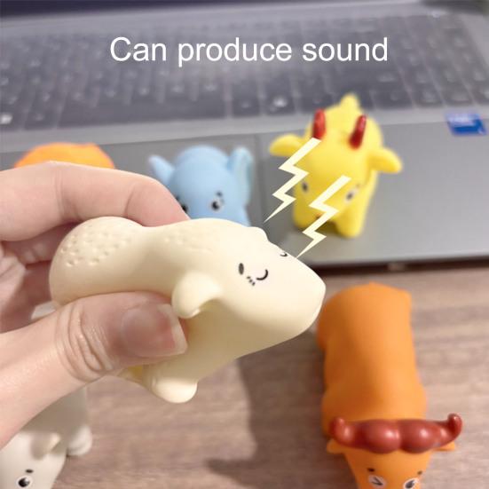 Squeaky Vinyl Animal Bath Toy for Toddlers Soft Water Play Figure Interactive Squeeze Toy for Baby Shower Fun Cute Floating Figurine for Pool Bathtub