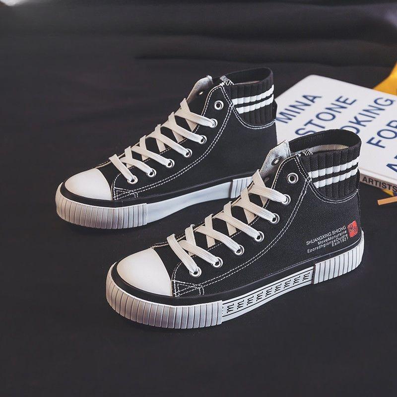 High-top Canvas Shoes for Women Korean Version Platform Shoes Spring Versatile Casual Shoes