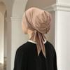 Tie Back Cotton Modal Instant Hijab For Muslim Woman Solid Undercap With Adjustable Straps Turban Tube Foulard Bandana Headband