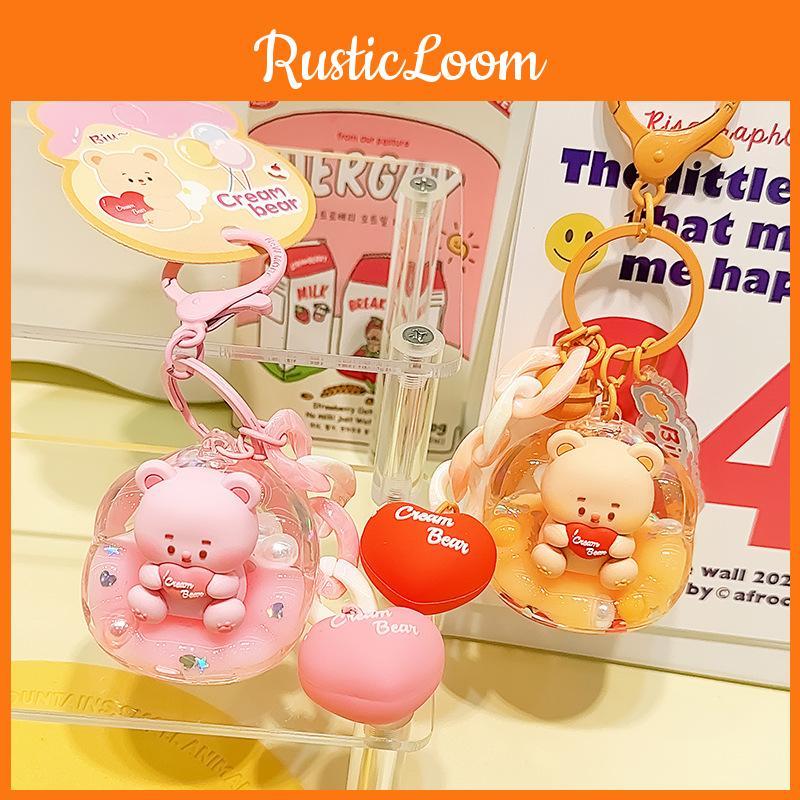 And Adorable Fun Cream Bear Sofa Keyring Colorful Acrylic Keychain Gifts For