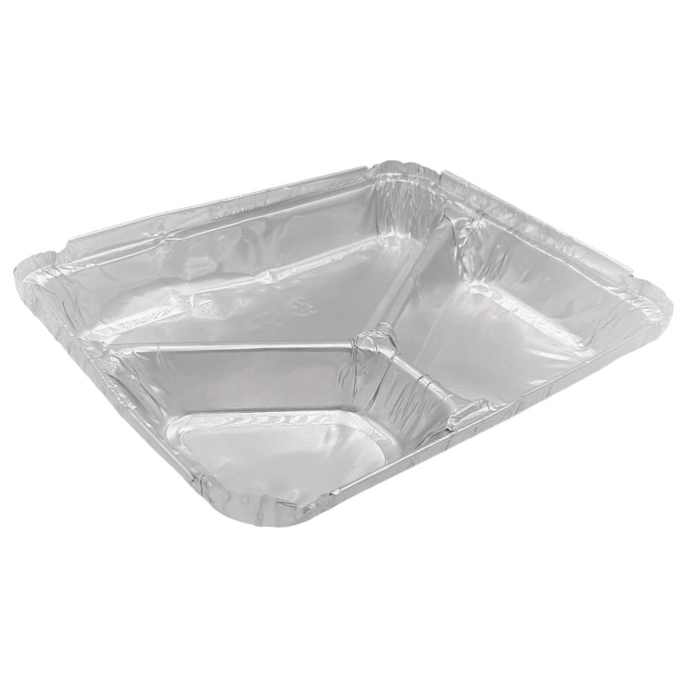 Pojemnik Aluminiowy Trójdzielny Z Pokrywką Foremka Na Wynos Obiad 100Szt