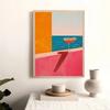 Abstract Colourful Sun Ocean Palm Tree Landscape Cactus Poster And Prints Canvas Printing Wall Art Picture For Living Room Decor
