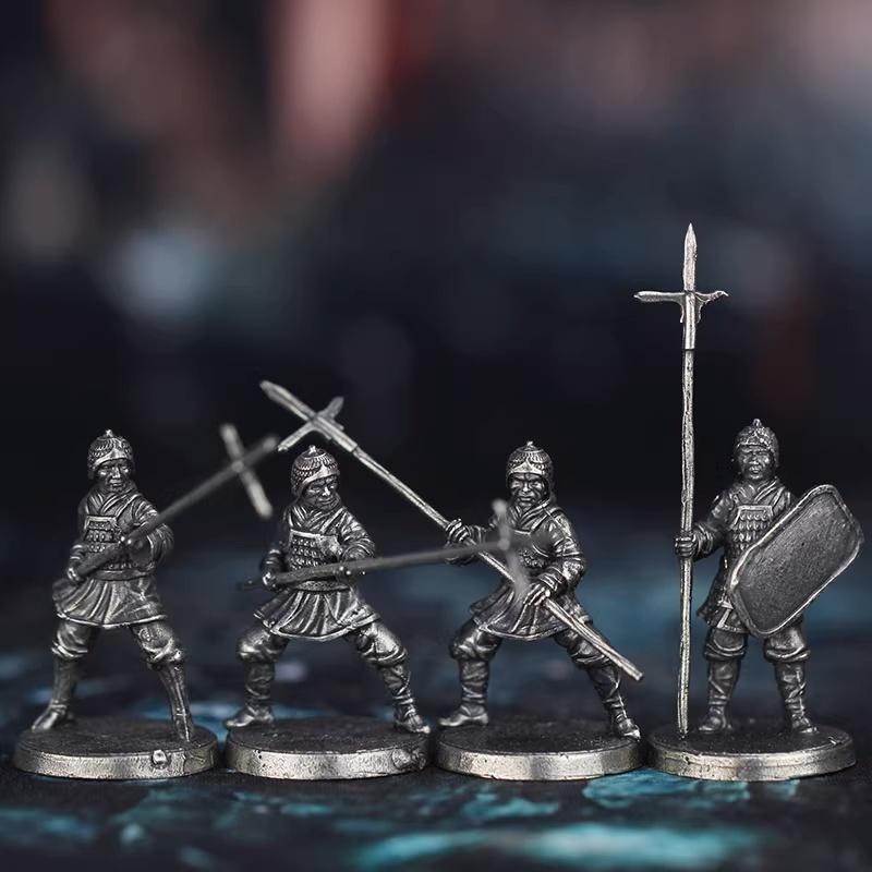 New White Copper Han Dynasty Soldier Figurine Miniature Model Tabletop Game Chess Piece Desktop Decor Statue Car Interior Decor