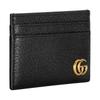 Gucci GG Marmont distressed gold logo leather card holder card holder men's black