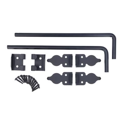 2pcs Gate Ground Latch 12 Inch Metal Heavy Duty Black Powder Coated Latch Gate Drop Rod for Single