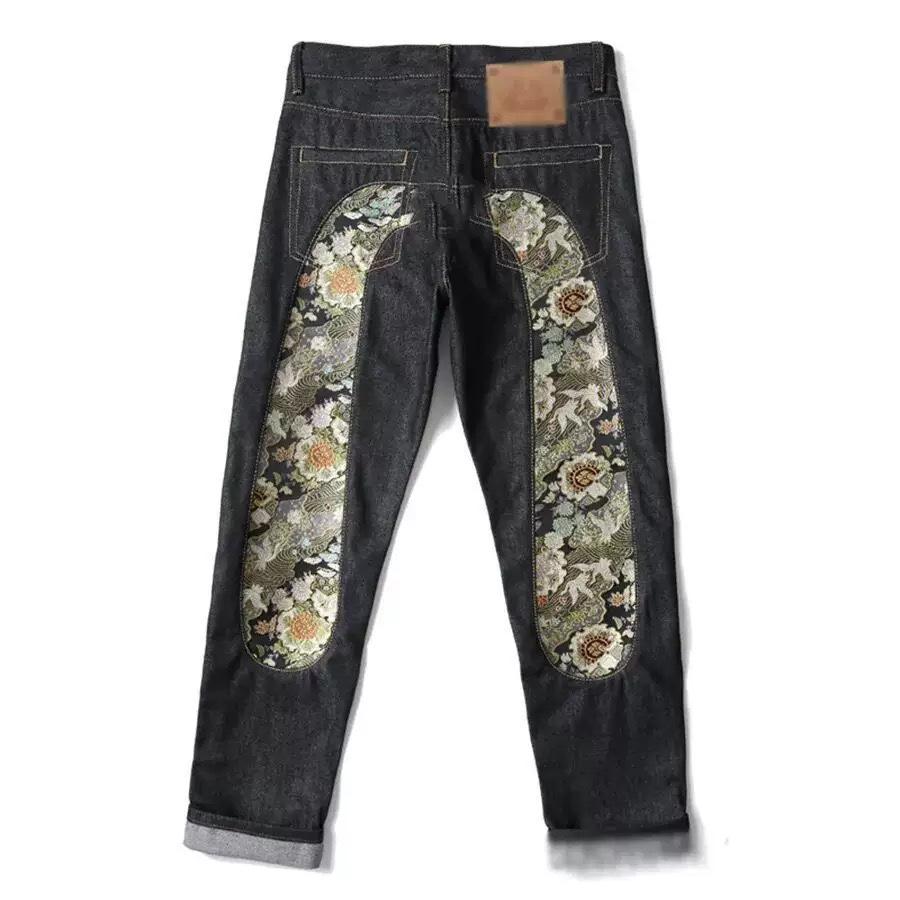 New Japanese Hipster Retro Hip-hop Fashion Print Jeans High Street Leisure Slim Straight Embroidery Y2k Print Stitching Trousers