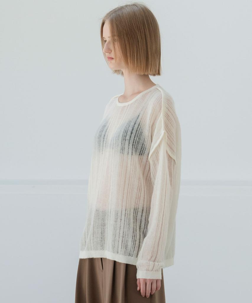 Mosyupamosyu Mohair See-Through Knit [Ivory]