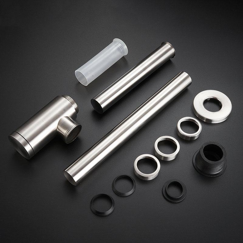 304 Stainless Steel Bathroom Siphon Sink Drain Pipe Basin Drain Siphon Nickel/Chrome Basin Bottle Trap Drain Set Accessories