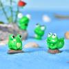 6Pcs Plastic Animal Cartoon Frog Micro Landscape Little Figurine Garden Ornaments Fish Tank Doll Decoration