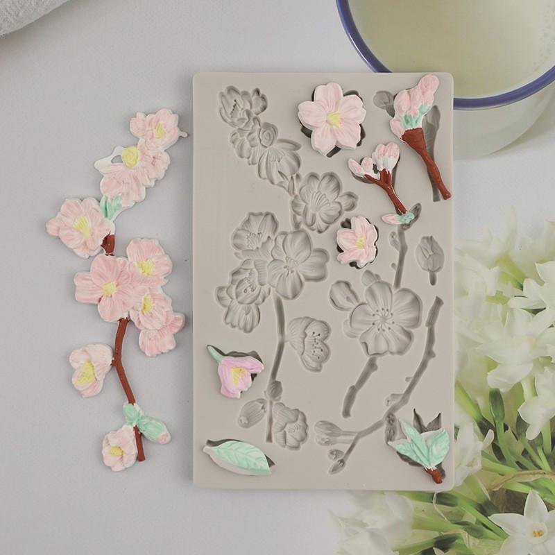 1pc Silicone Plum Embossing Mold – Multi-Use for Cake Baking, DIY Chocolate Dripping & Handmade Clay Decor