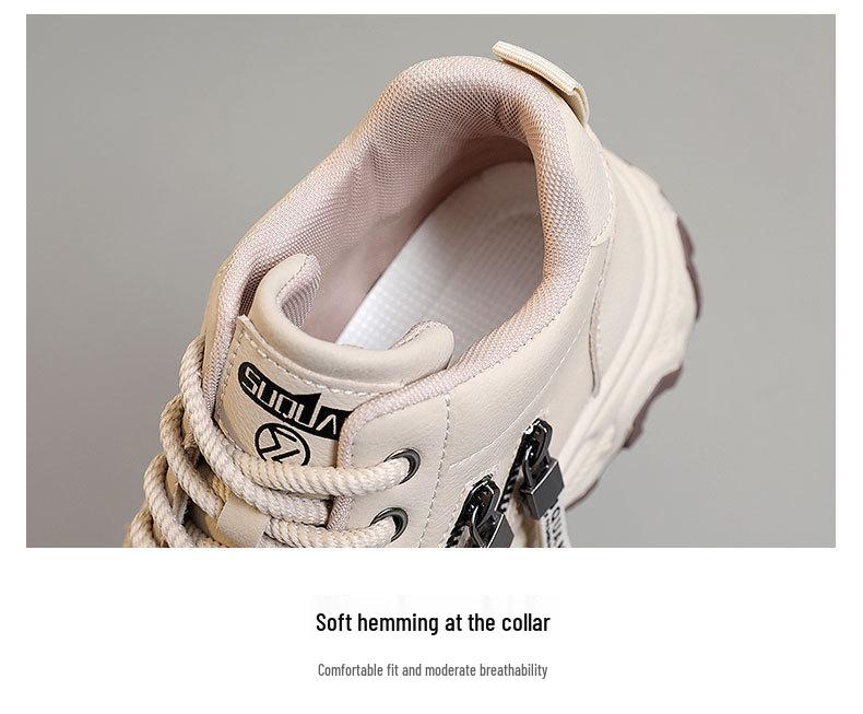ZY7830 Atmungsaktive weiße Schuhe - 2024 Frühling/Herbst Dünne Sohle, Höhenverstärkend, Langlebig Koreanischer College-Trend