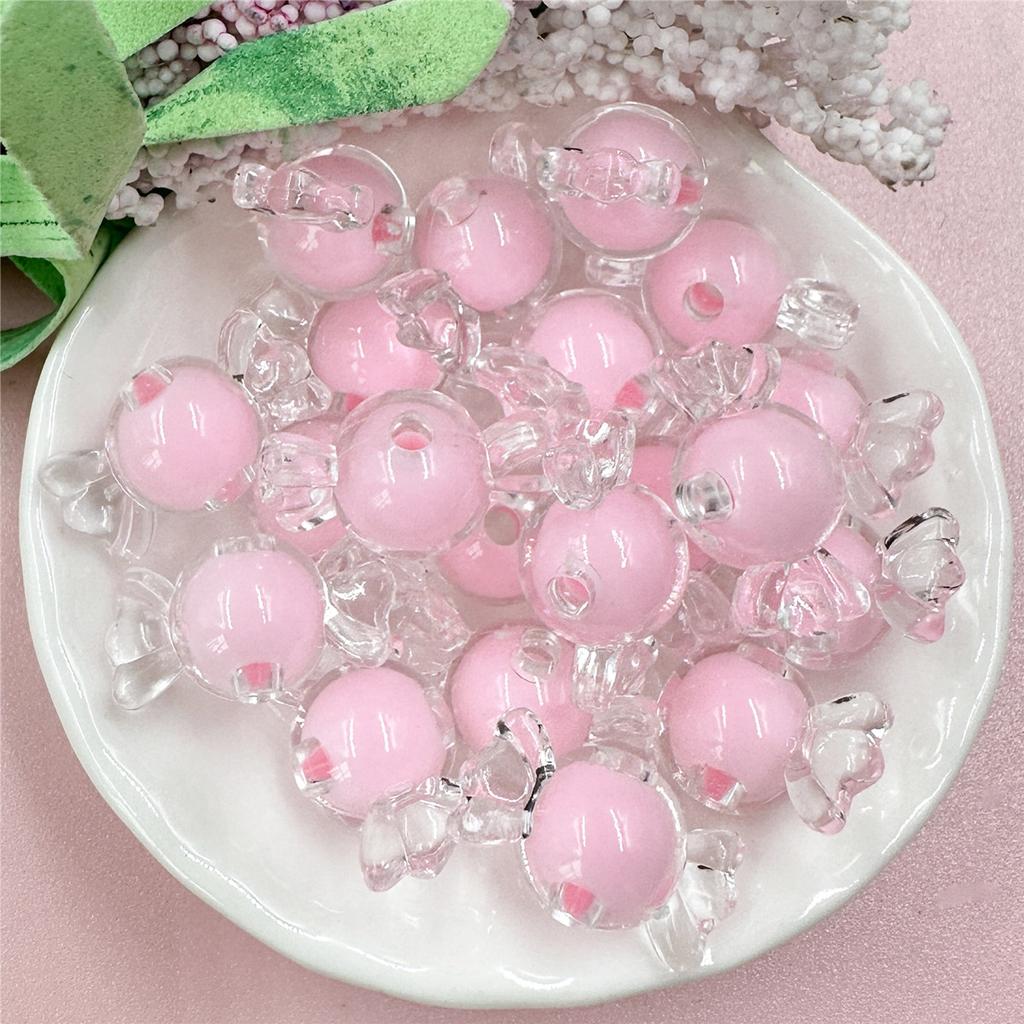 20pcs 11.5*21.3mm Acrylic Transparent Candy Loose Beads DIY Hair Rope Bracelet Jewelry Accessories