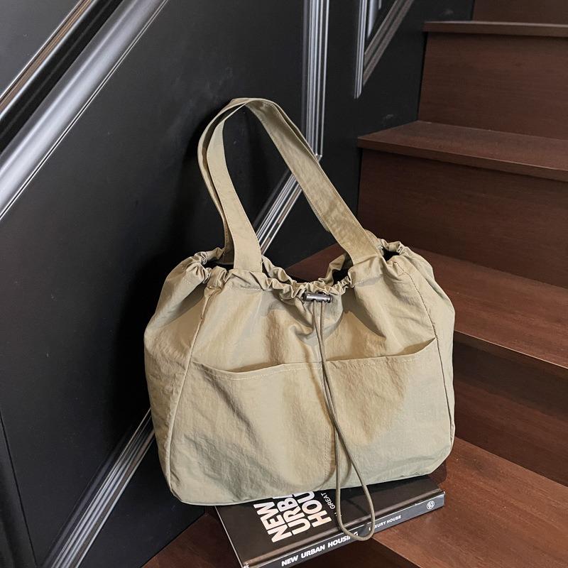 Shoulder Bag Women's Large-capacity Bucket Bag New Solid Color Versatile Portable Canvas Bag Women's Tote Bag