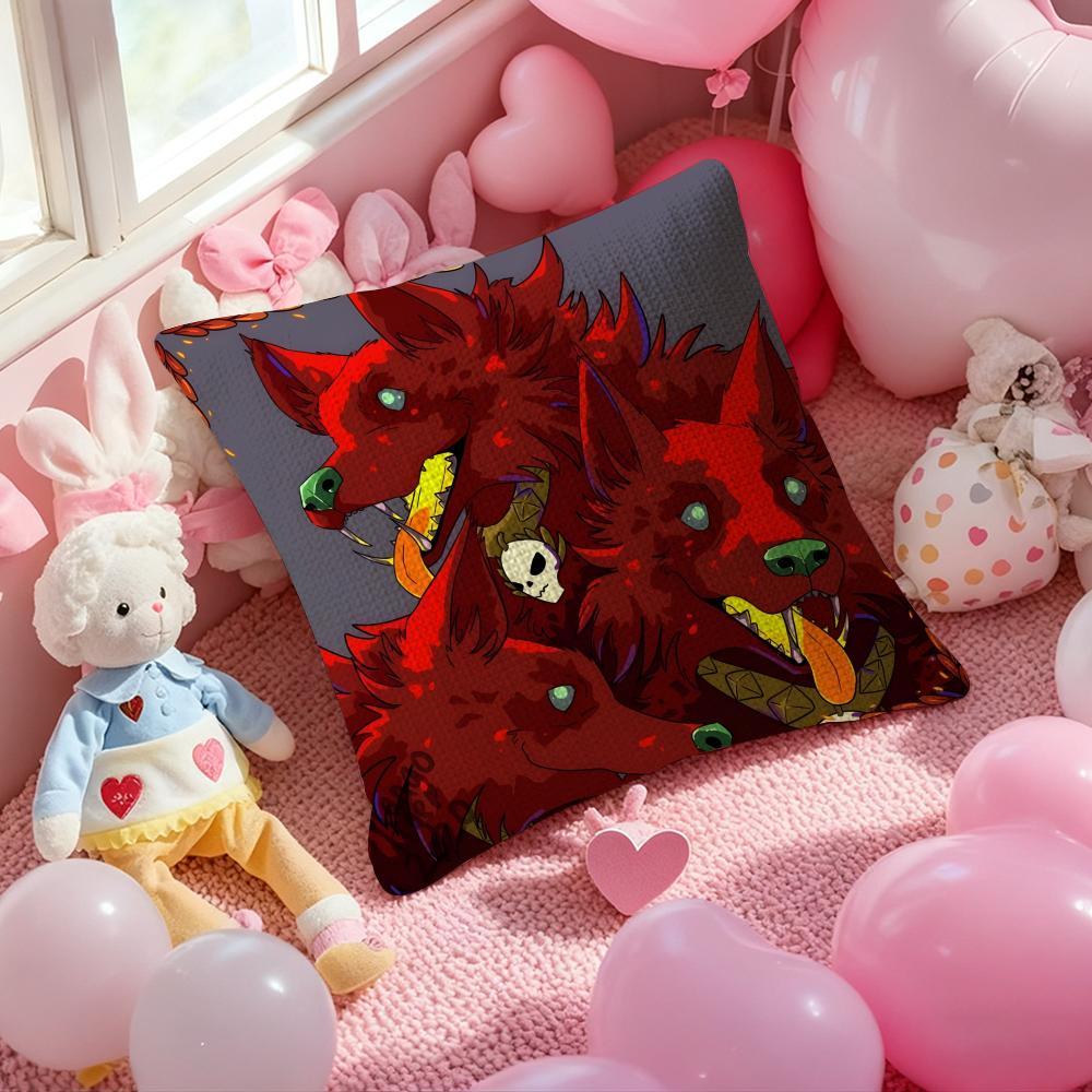 

Hades Pet Cute Dog Kerberos Pillow Case Antidustmite Pillowcase Invisible Zipper Silky Short Plush Sofa Cushion Cover 30x30 cm