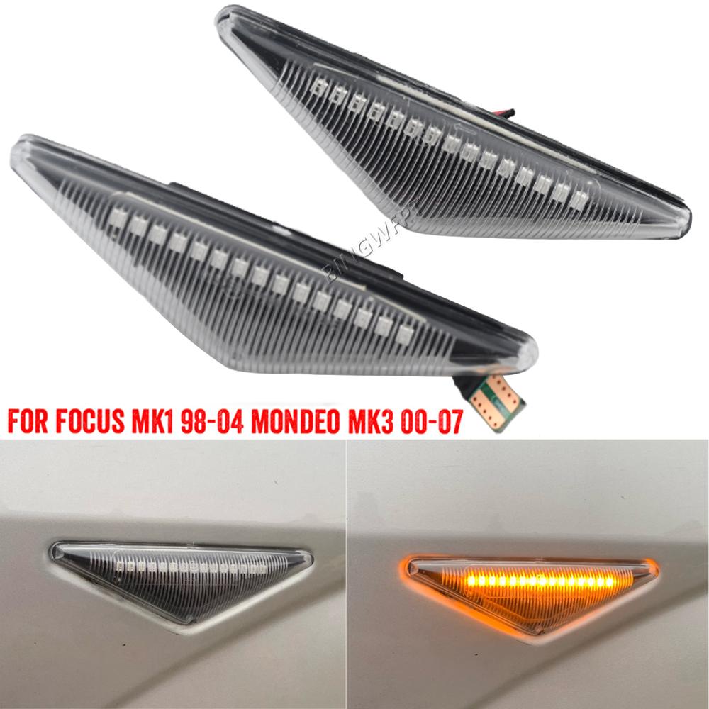 Turn Signal Light 2X BINGWFPT Side Marker Sequential Lamp Indicator Blink For Ford Focus MK1 1998-2004 For Mondeo MK3 2000-2007