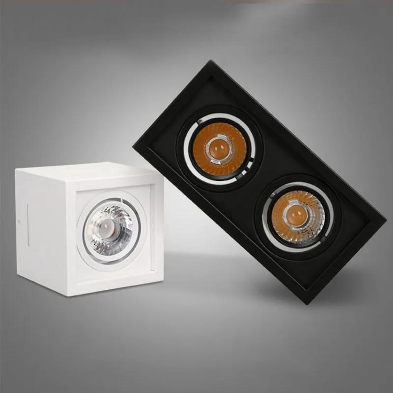 Square White Black LED COB Ceiling Lamp Indoor Lighting Surface Mounted Downlight Household 12W/18W LED Spot Light