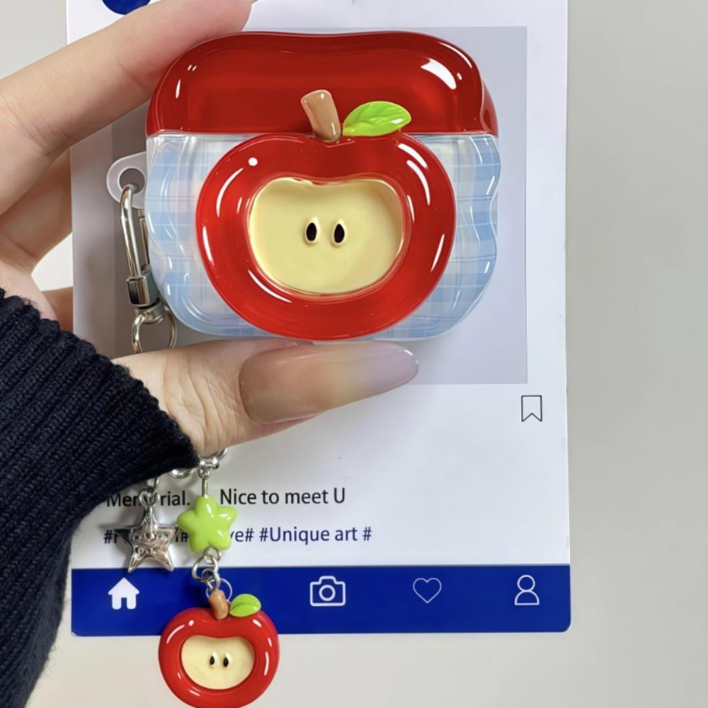 Apple Shaped Earphone Case TPU Anti Drop Headphone Protector Shockproof Dustproof Bluetooth Headphone Cover for Airpods 4