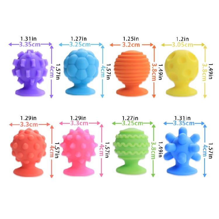 8pcs Textured Sensory Suction Cup Toy For Kids Quiet Tactilely Toy For Stress Relief And Autism Support for Classroom Use