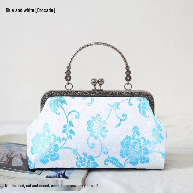 Short Style Handbag Material Kit - Handmade, Multiple Styles, Square Clasp Bag, Includes 20 Needles