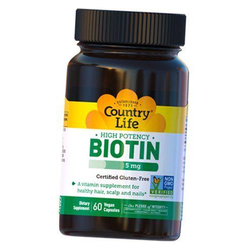 

Біотин, Biotin 5000, Country Life 60вегкапс (36124037) 60vcaps