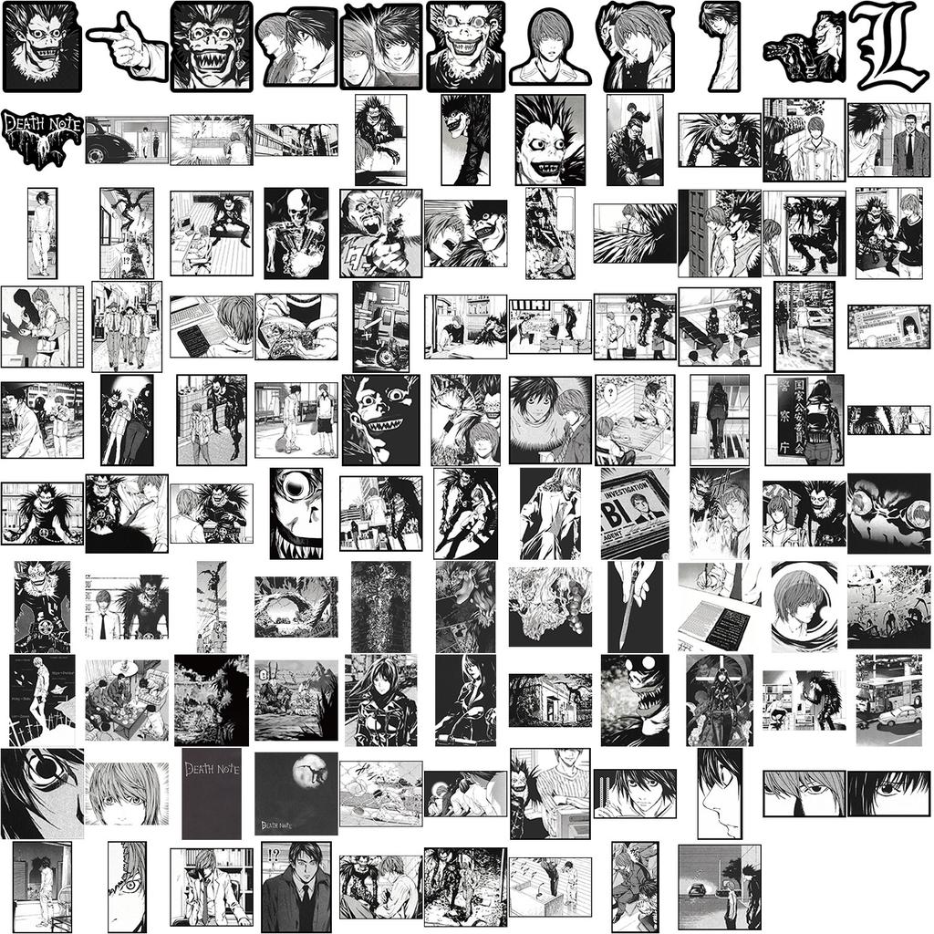 105Pcs/Set DEATH NOTE . Classical Black & White Series 01 Stickers Waterproof DIY Fashion Decals Stickers