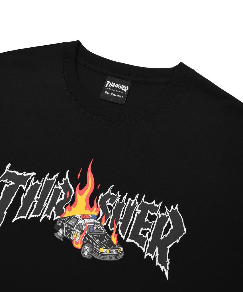 Treasure Burning Car Short Sleeve T-Shirt Black