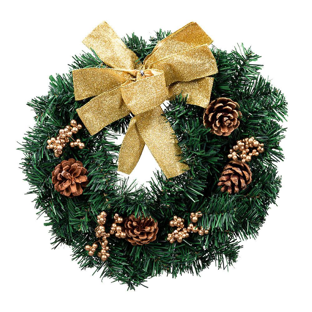 

Christmas Gold Luxurious Bow Pinecone Wreath Stunning Festive Decor For Holiday Celebrations