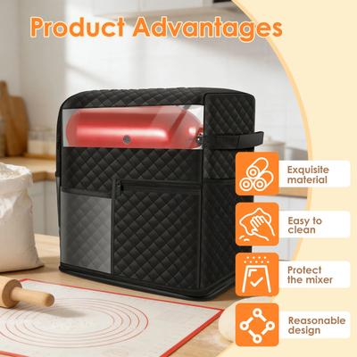 Capa de Poeira para Batedeira de Bancada em Poliéster com Janela Transparente e Múltiplos Bolsos, Acessório de Cozinha para Batedeira Inclinável de 5/4,5 Quart