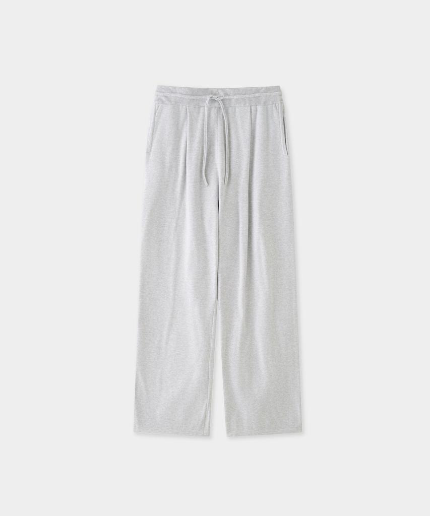 Jeilium Cotton Summer Essential Drawstring Pants Melange Grey