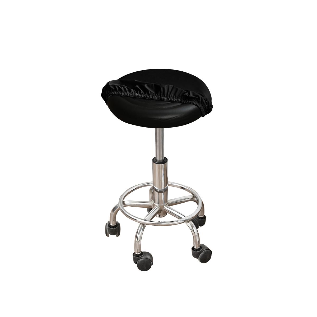 

1 шт. Эластичный водонепроницаемый круглый чехол на стул-табурет, чехол на барный стул с регулируемой высотой для салона красоты, защитный чехол чёрный