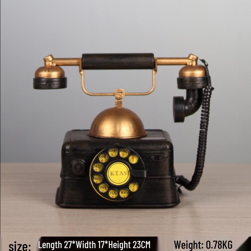 

Retro All-Metal Telephone Model: Home Decoration & Wine Cabinet Ornament