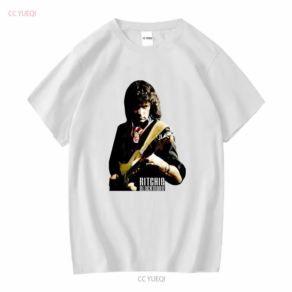 Ritchie Blackmore Deep Purple Pánské tričko Černé Všechny velikosti 1PT134 s dlouhým nebo krátkým rukávem vintage Vypraný top Pro každodenní nošení