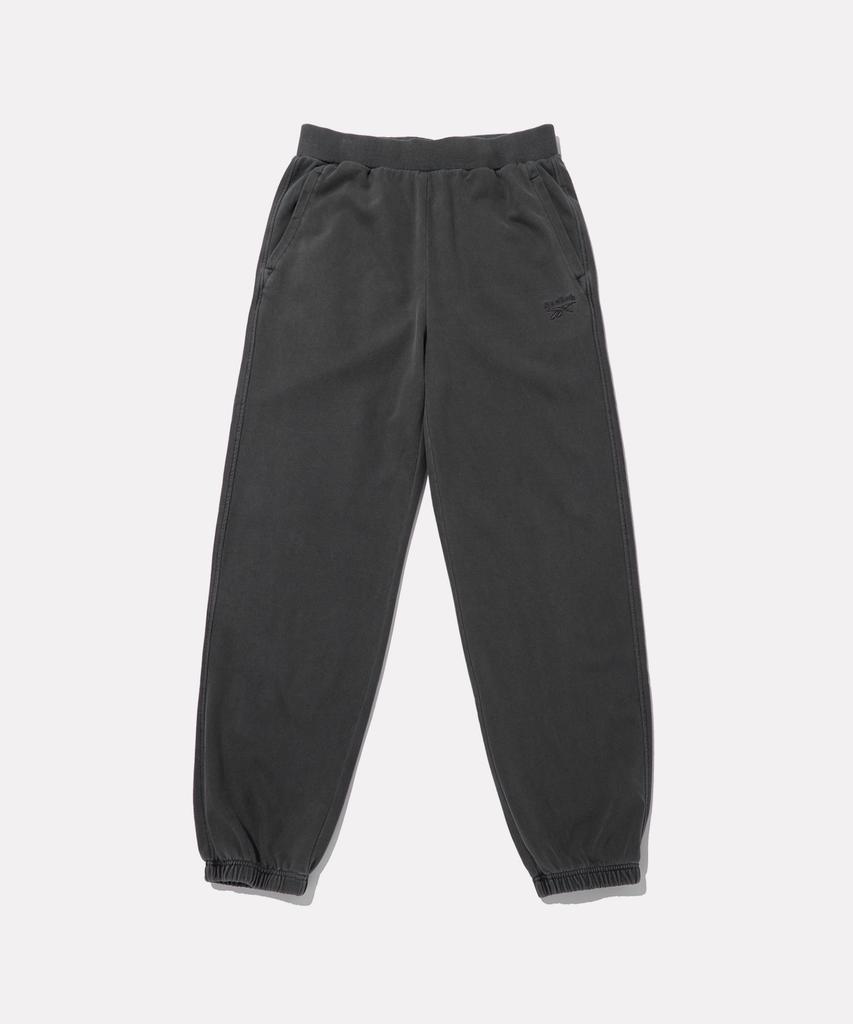 Reebok Garment-Dyed Relaxed Fit Wide Jogger Pants - Black