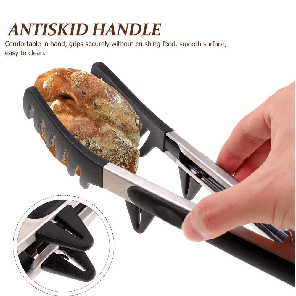 Silicone Pasta Clips Stainless Steel Cooking Serving Tongs Kitchen Tongs  Cooking Accessories