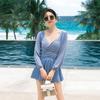 's Seaside Swimsuit Female One-piece Slimming Covering Abdomen Ins Internet Celebrity Fashion Fairy Fan Bikini
