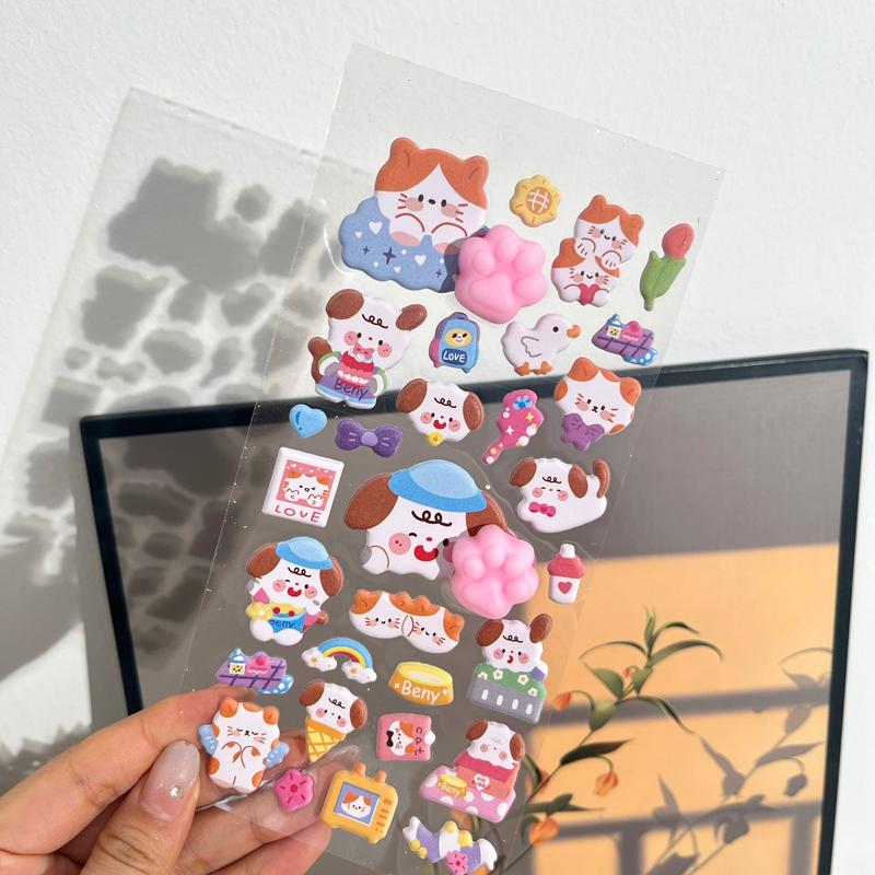 Funny Puppy Shiba Inu Dog Sticker 3D Cute Dog Silicone Belly Puppy Stickers Mobile Phone Decoration Party Favor Kids Gifts