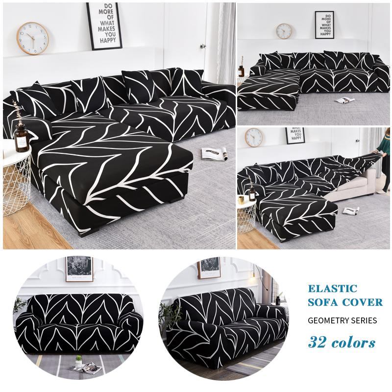 Elastic Sofa Covers for Living Room Pets Kids Chair Couch Cover Corner L Shaped Chaise Longue Slipcover Included 2pieces Cover