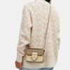 Coach Morgan 18 Gold Logo Classic Monogram Flap Canvas And Leather Square Crossbody Shoulder Bag Small Women bags Beige Brown CL429-IMOT4